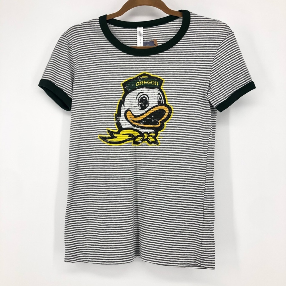 Blue Eighty-Four Oregon Ducks Striped T-Shirt